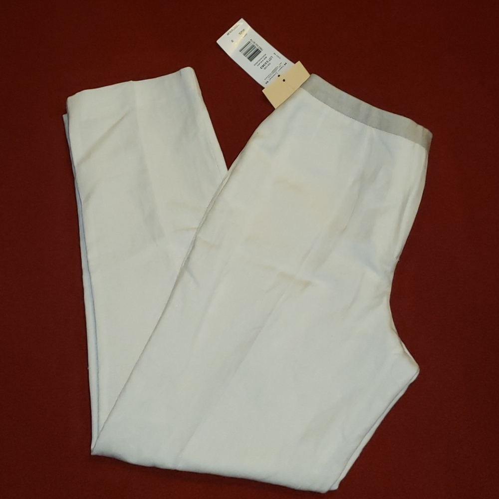 NWT harve benard White Linen Blend Summer  Pants 8